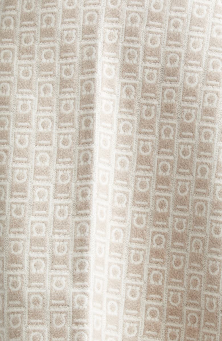 FERRAGAMO Gancini Monogram Wool Fringe Cape, Alternate, color, Mascarpone