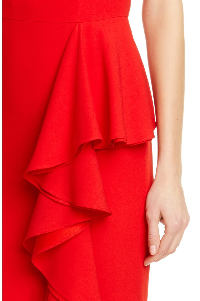 Alexander McQueen Ruffle Off the Shoulder Evening Dress, Alternate, color, LUST RED