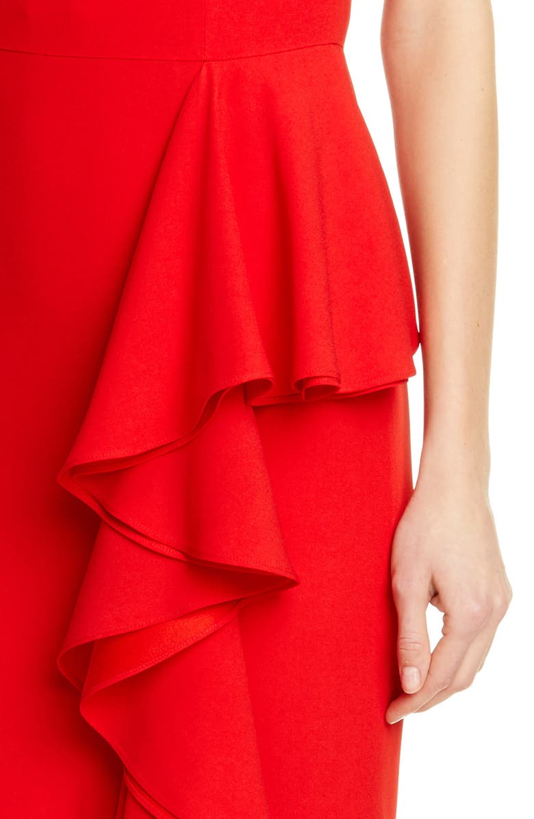 McQueen Alexander McQueen Ruffle Off the Shoulder Evening Dress, Alternate, color, 