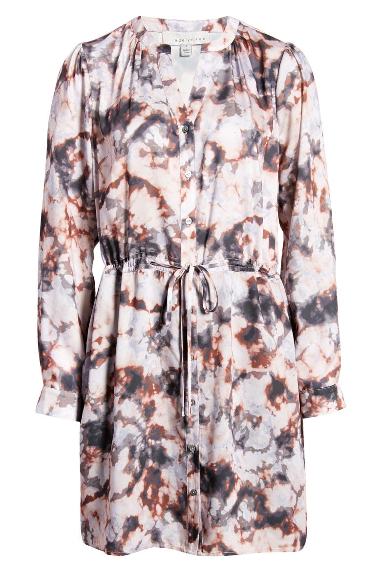 Sachi Tie Dye Long Sleeve Shirtdress, Alternate, color, TIE DYE