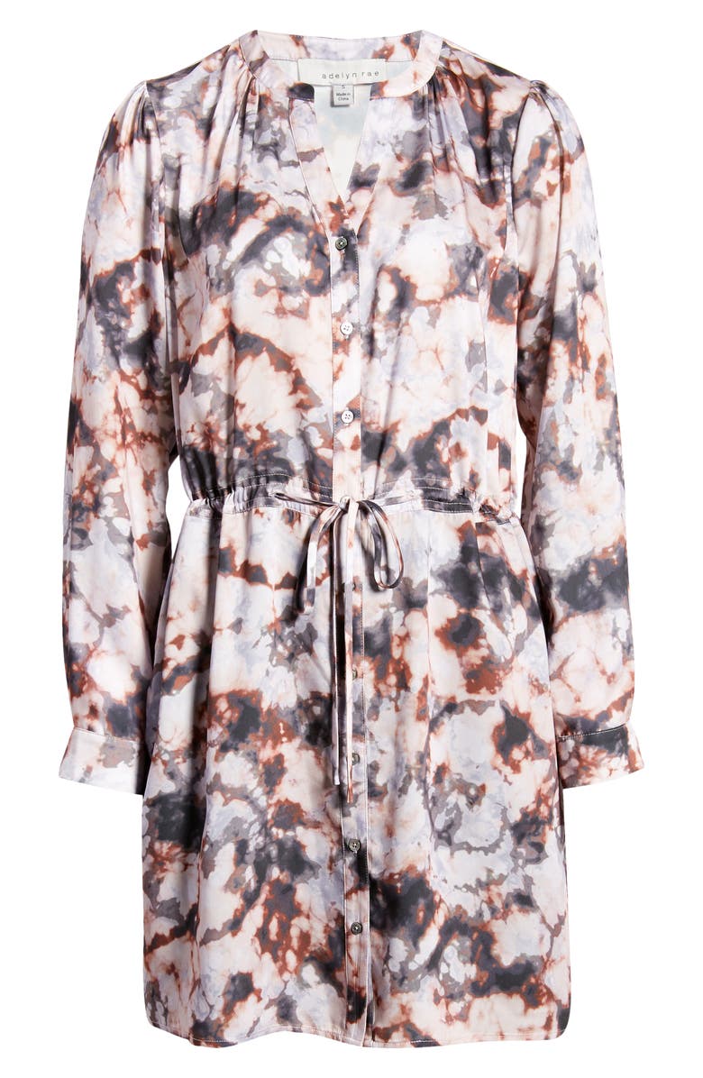 Adelyn Rae Sachi Tie Dye Long Sleeve Shirtdress, Alternate, color, 