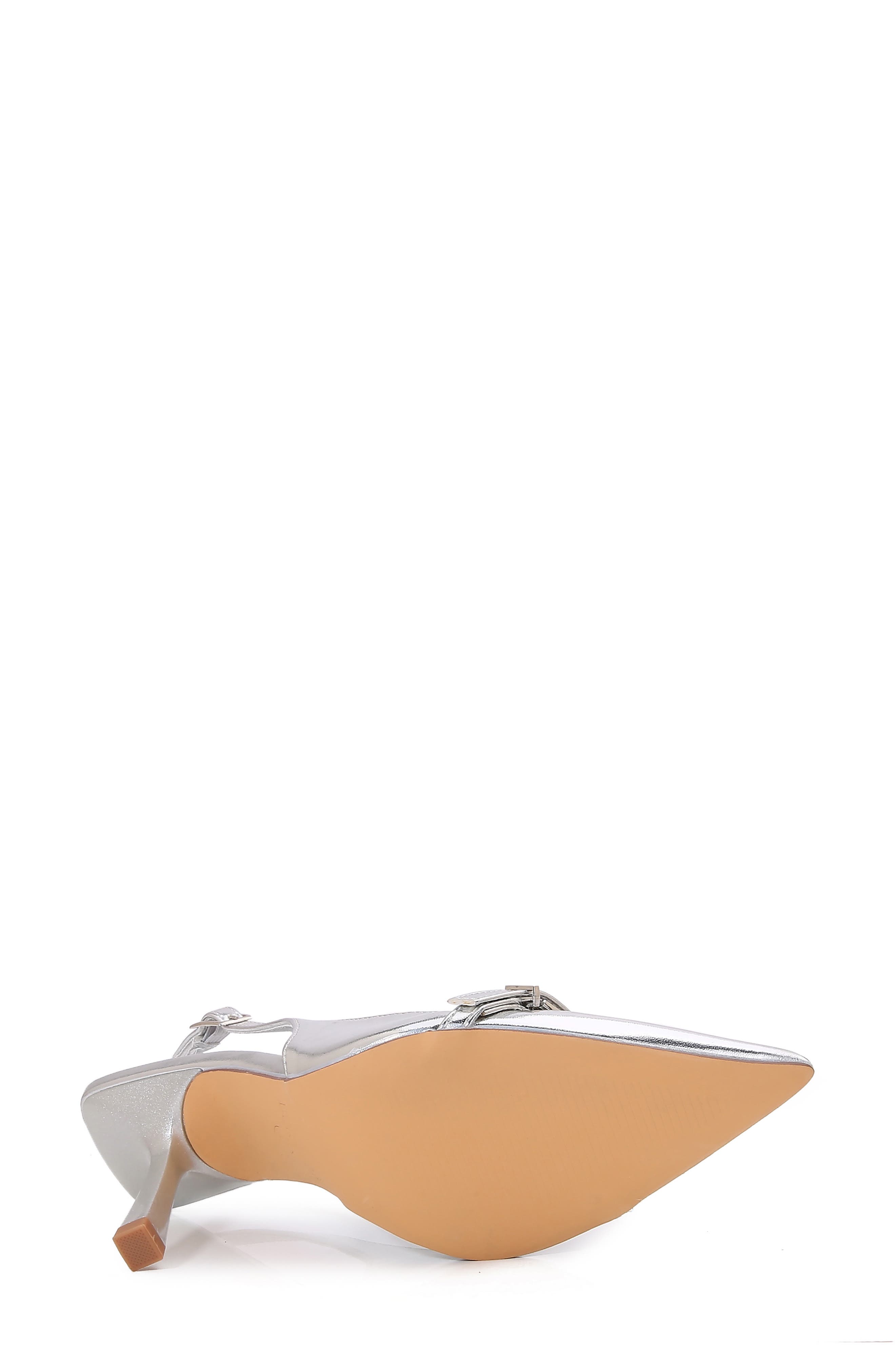 Coraline Pointed Toe Slingback Pump, Alternate, color, SILVER