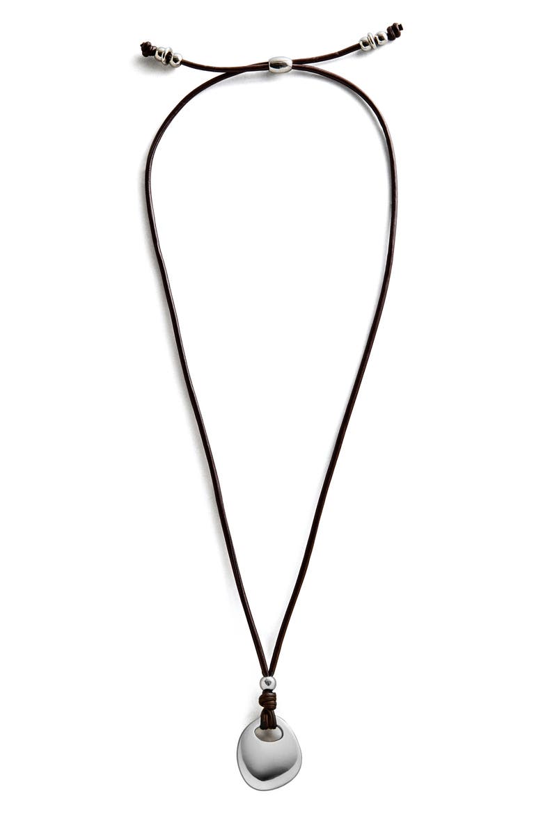 Janis Pendant Necklace, Alternate, color, SILVER/ BROWN