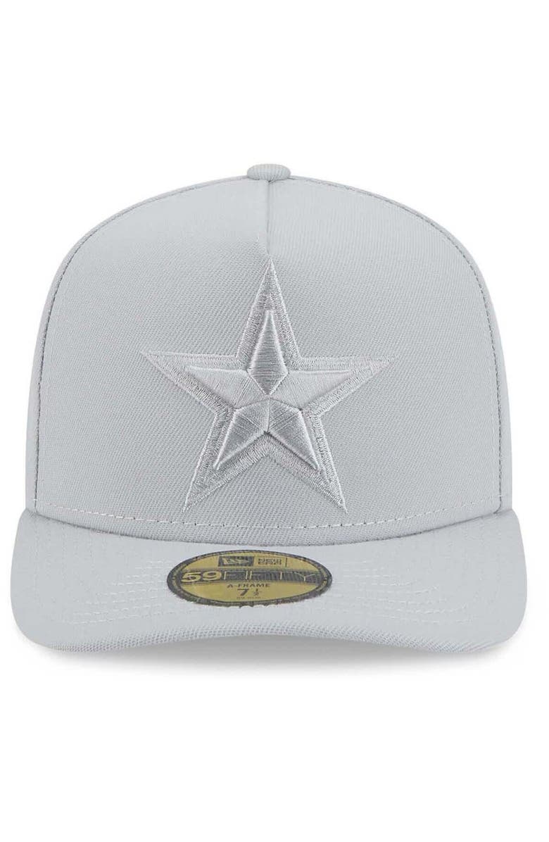 New Era Men's New Era Gray Dallas Cowboys Color Pack A-Frame 59FIFTY Fitted Hat, Alternate, color, 