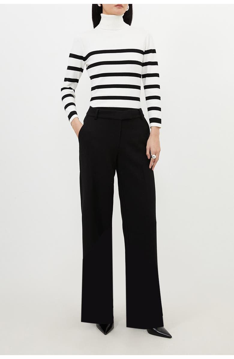 Karen Millen Petite Tailored Straight Leg Pants, Alternate, color, Black