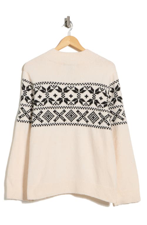 Sanctuary Fair Isle Half Zip Sweater In Neutral
