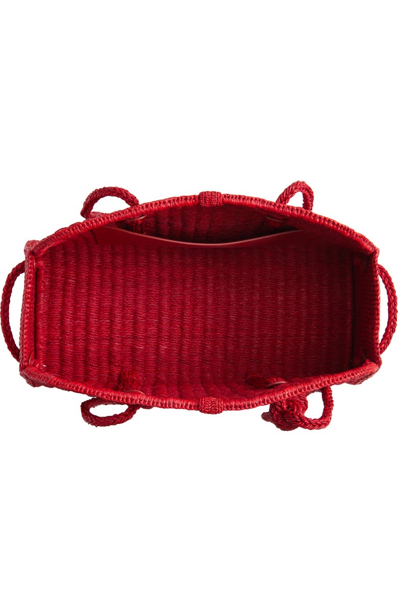 Jacquemus Le Turismo Raffia Bowling Bag, Alternate, color, Red 470