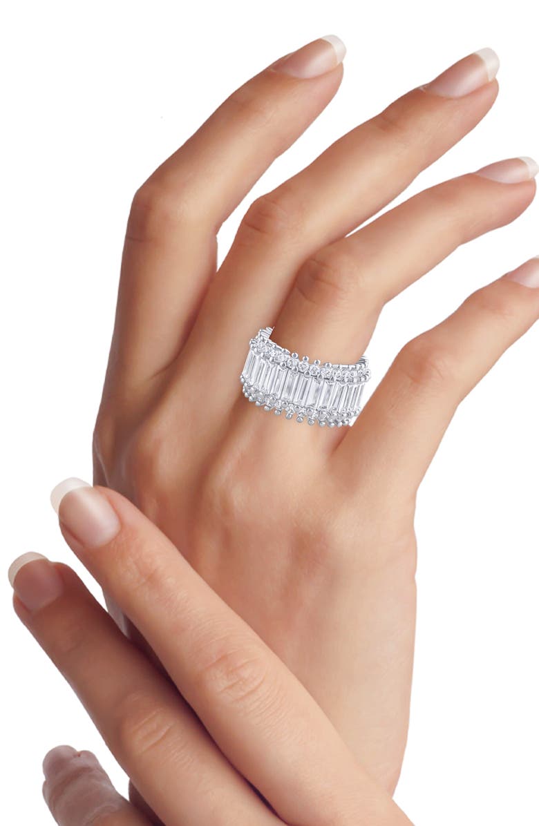 CZ by Kenneth Jay Lane Baguette Cubic Zirconia Eternity Ring, Alternate, color, 
