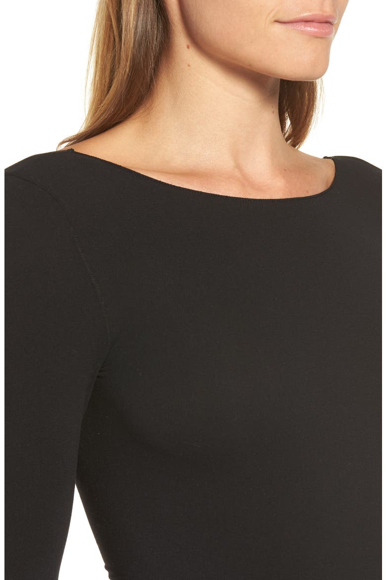 Scoop Back Bodysuit, Alternate, color, BLACK