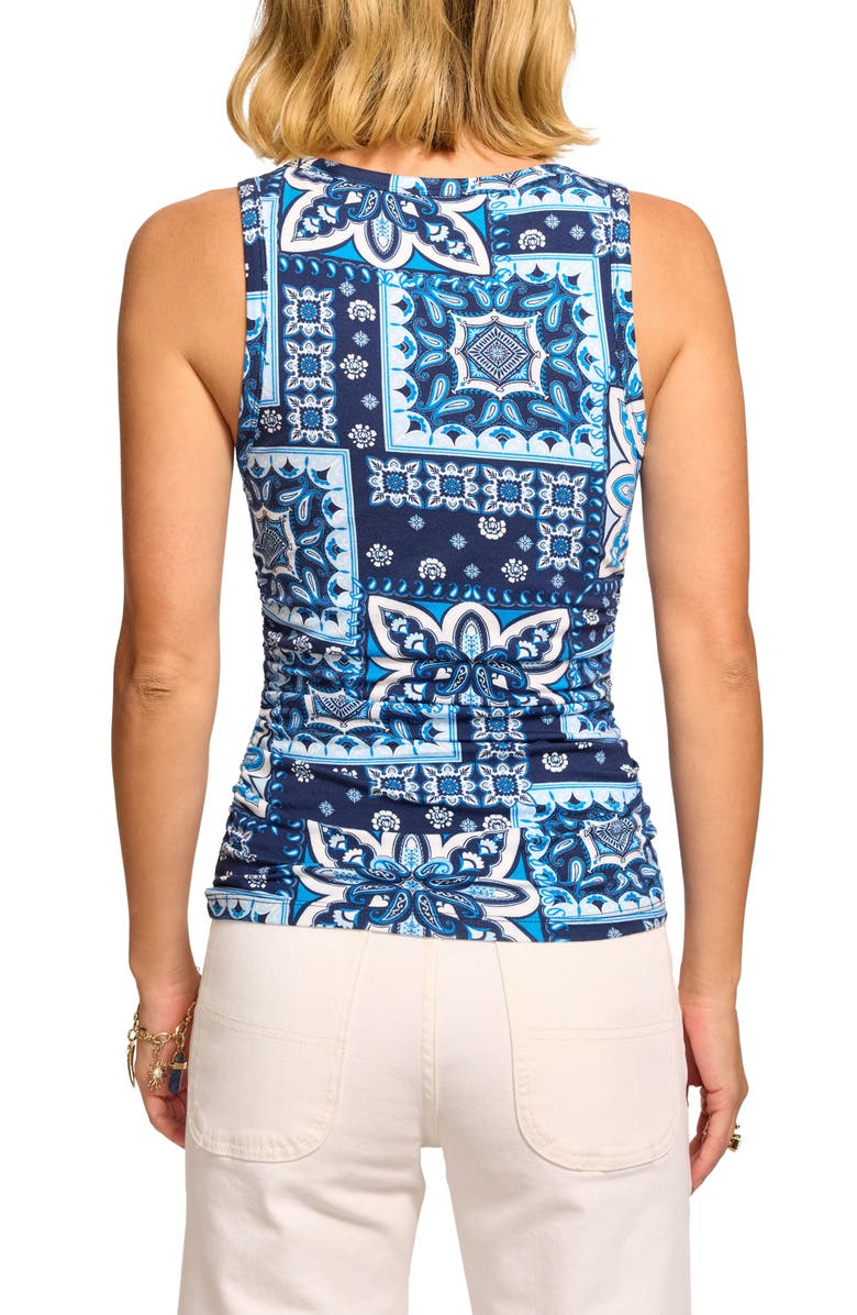 Ramy Brook Indie Tile Print Sleeveless Top, Alternate, color, Navy Piazza