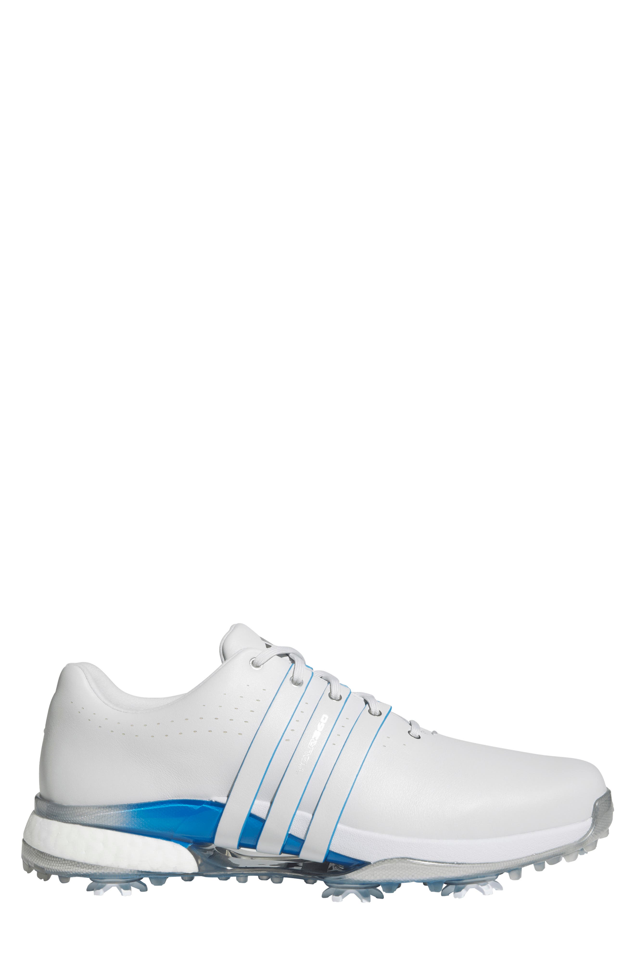 adidas Tour360 24 Golf Shoe, Alternate, color, Grey/ Silver Metallic/ Blue