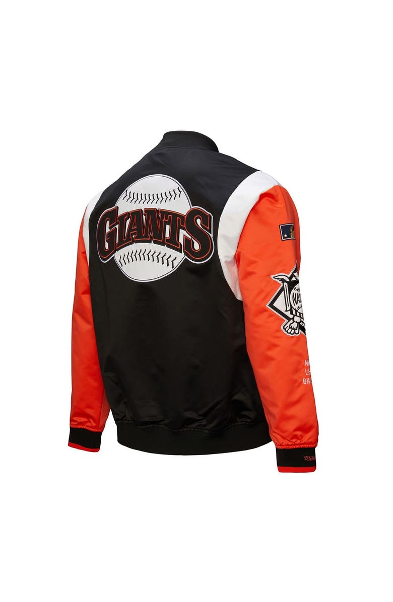 Mitchell & Ness Men's Mitchell & Ness Black/Orange San Francisco Giants Cooperstown Collection Team Origins Satin Full-Snap Jacket, Alternate, color, Black