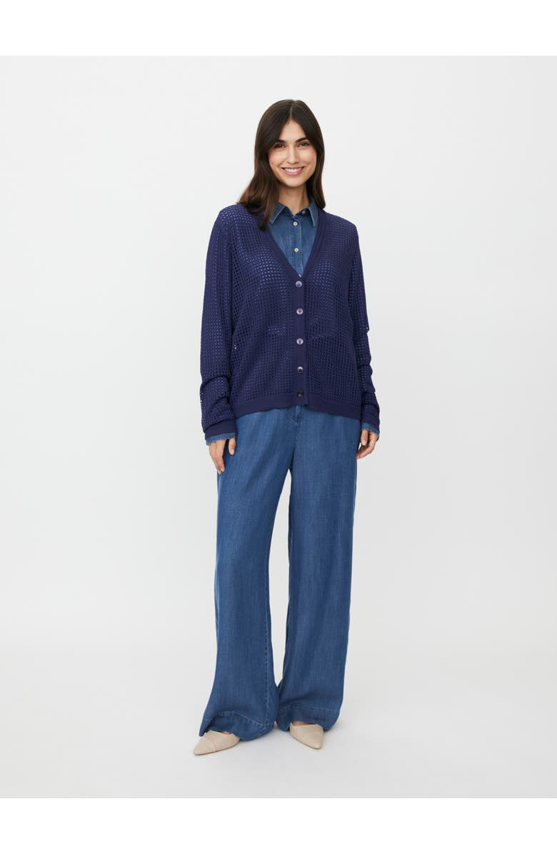 Masai Copenhagen MaLarkena Open Knit Cardigan, Alternate, color, Navy Blazer