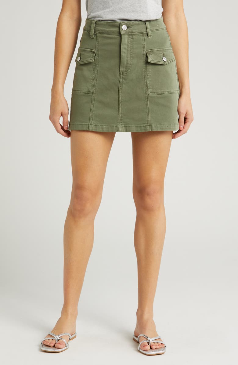 PAIGE Jessie Canvas Cargo Skirt, Main, color, Vintage Ivy Green