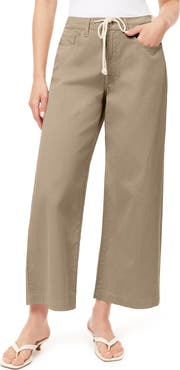 Kensie Kaya Drawstring Wide Leg Denim Pants