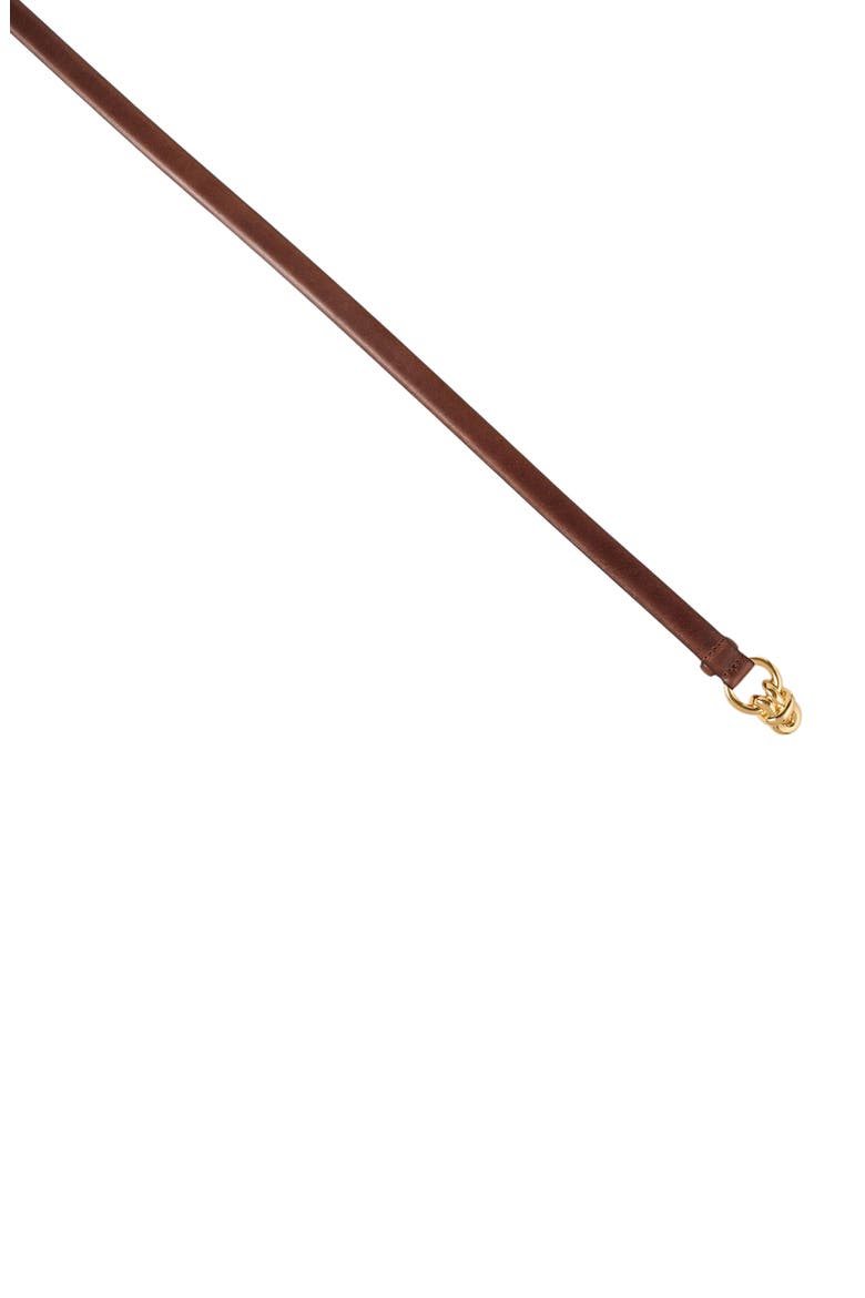 Slim leather belt, Alternate, color, Brown