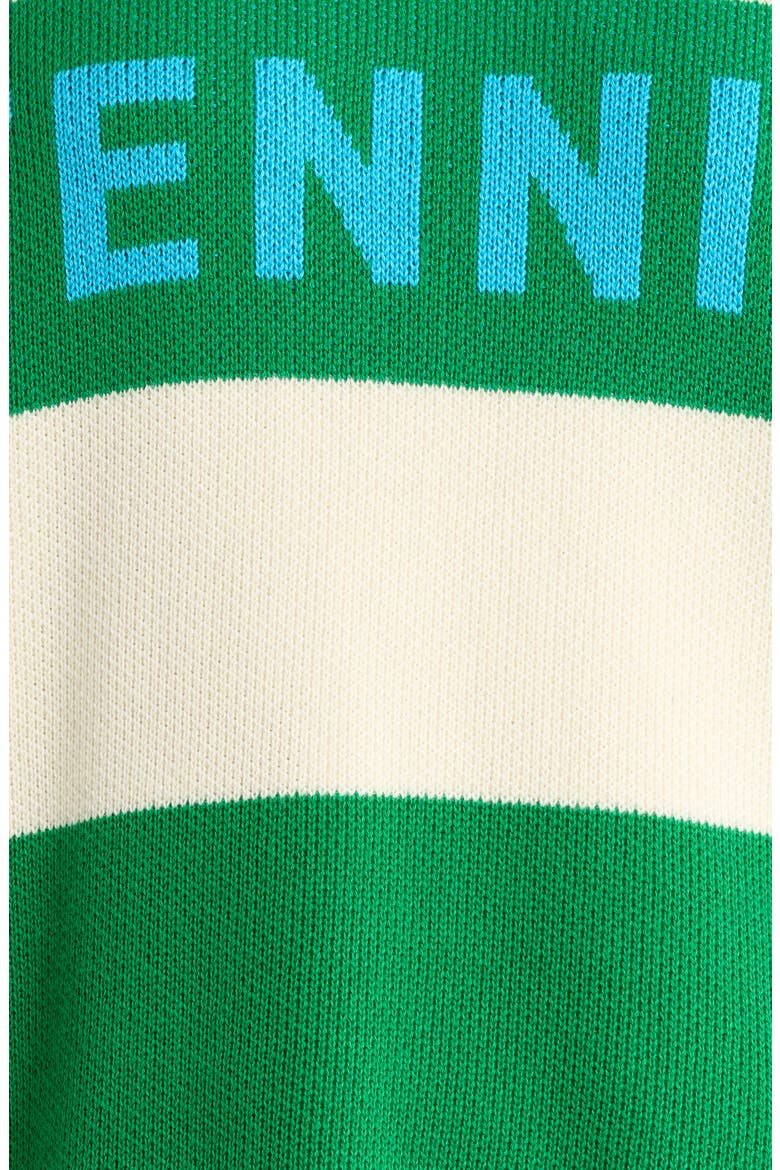 Tennis Stripe Relaxed Fit Cotton Sweater, Alternate, color, KELLY-CREAM