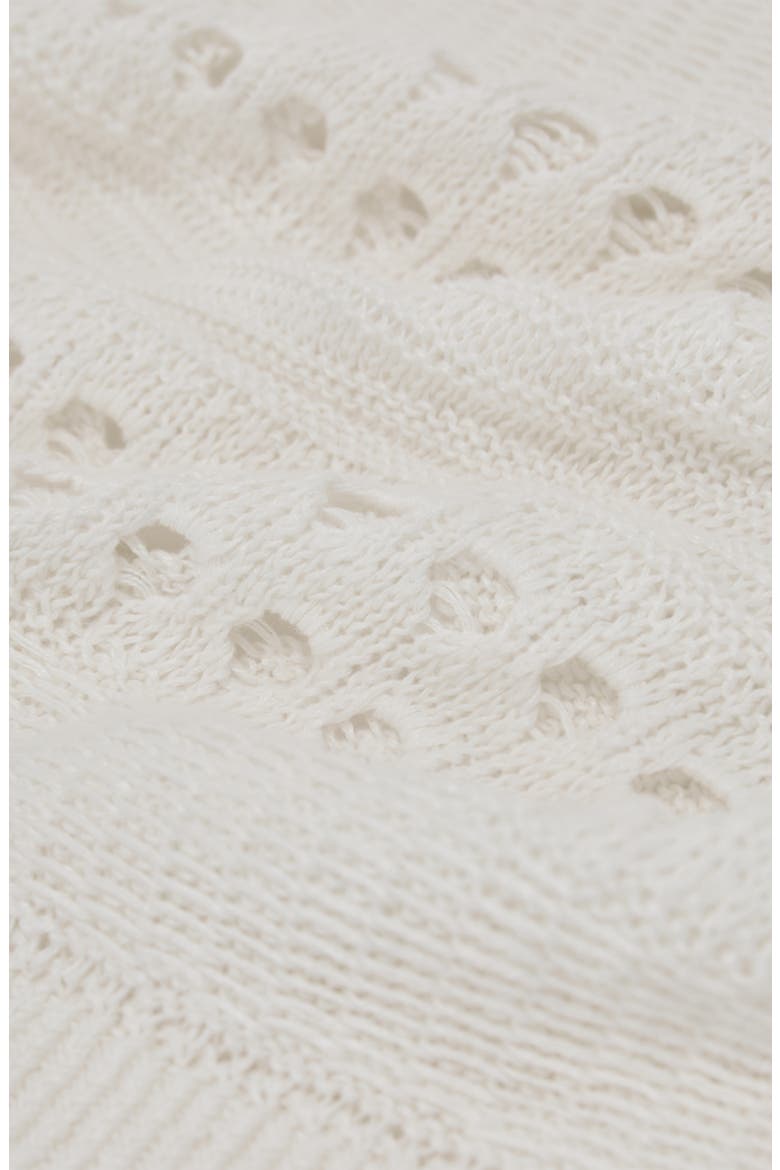 Chloe Linen Openwork Sweater, Alternate, color, WHITE