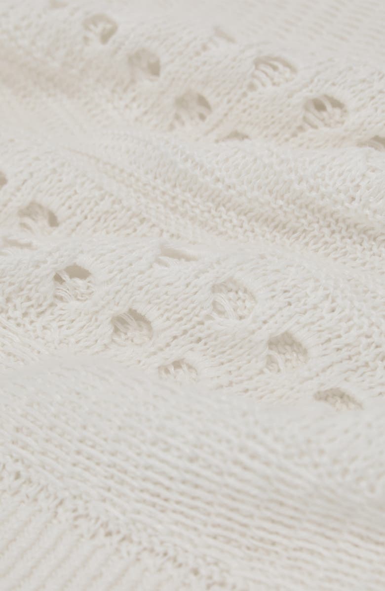 Reiss Chloe Linen Openwork Sweater, Alternate, color, White