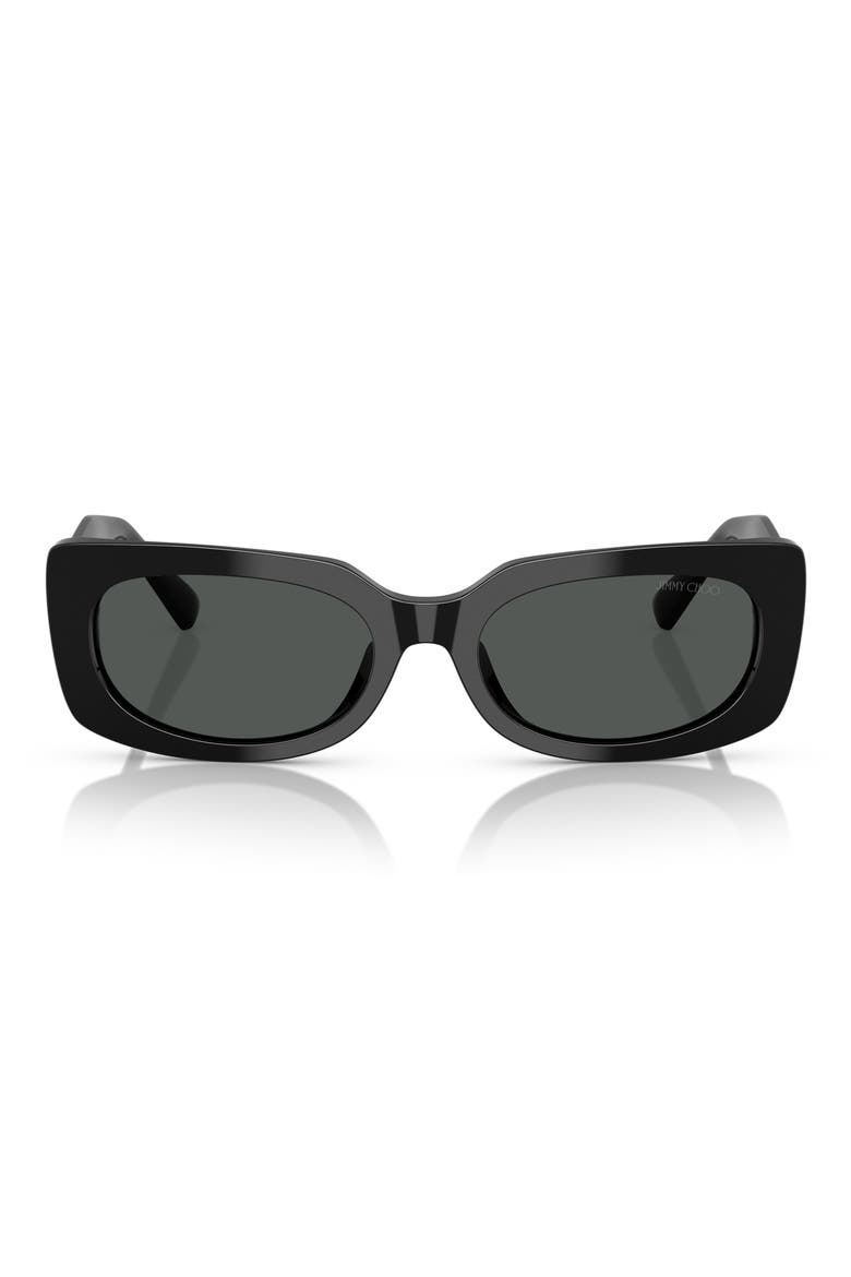 54mm Polarized Pillow Sunglasses, Main, color, BLACK