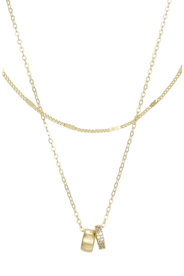Set of 2 14k Gold Plated Necklaces, Main, color, GOLD