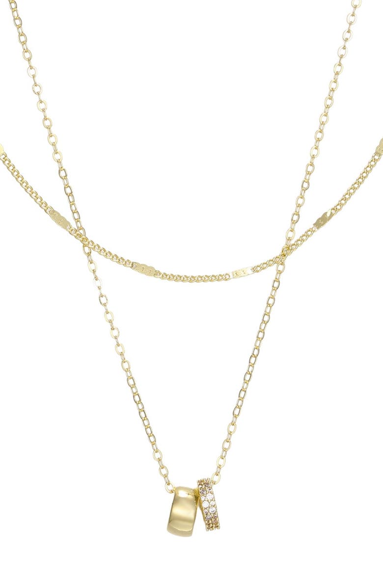 Adornia Set of 2 14k Gold Plated Necklaces, Main, color, Gold