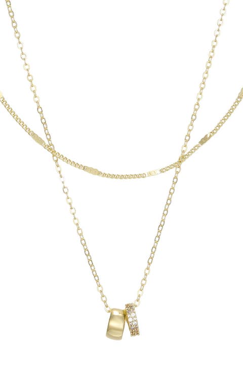 Set of 2 14k Gold Plated Necklaces