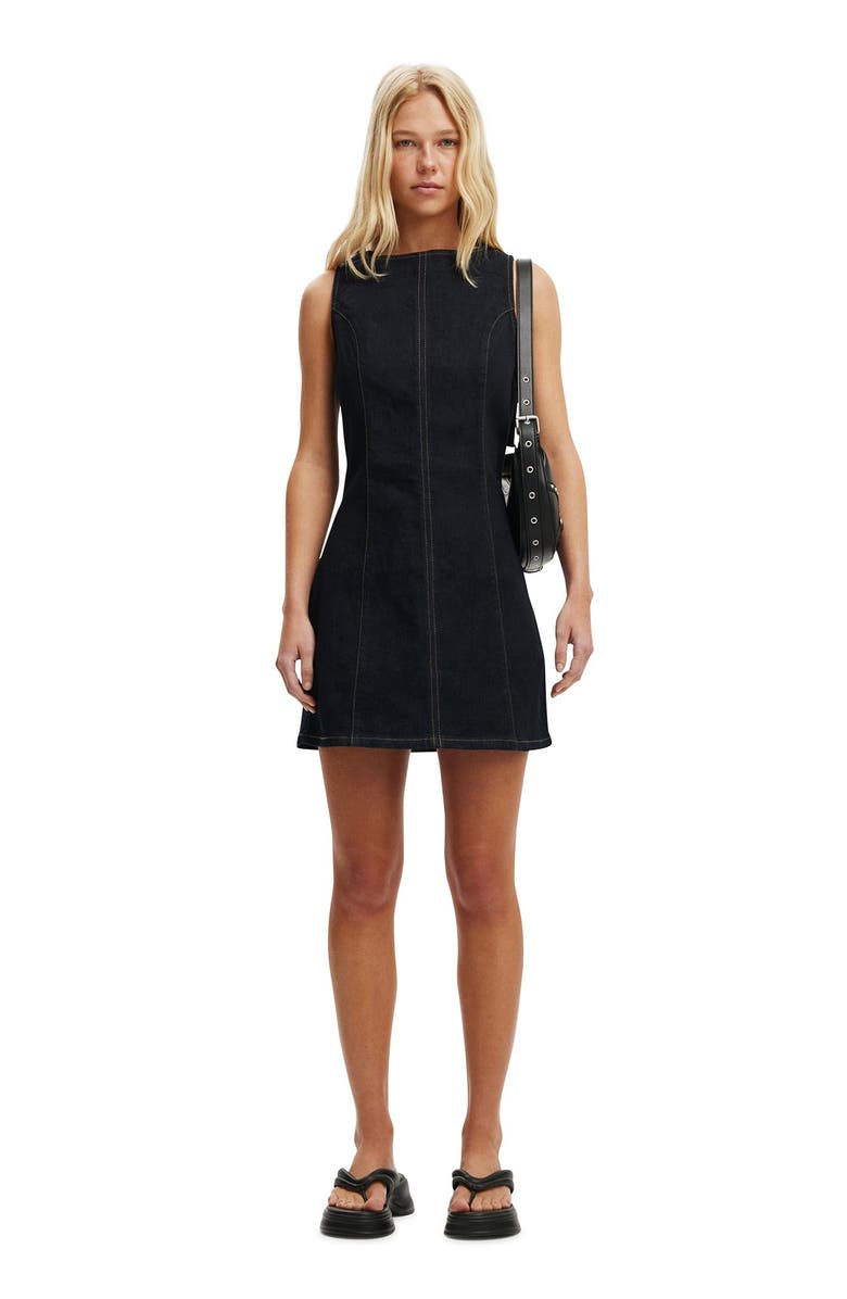 Cotton On Women's Harley Denim Mini Dress, Alternate, color, Shutter Blue