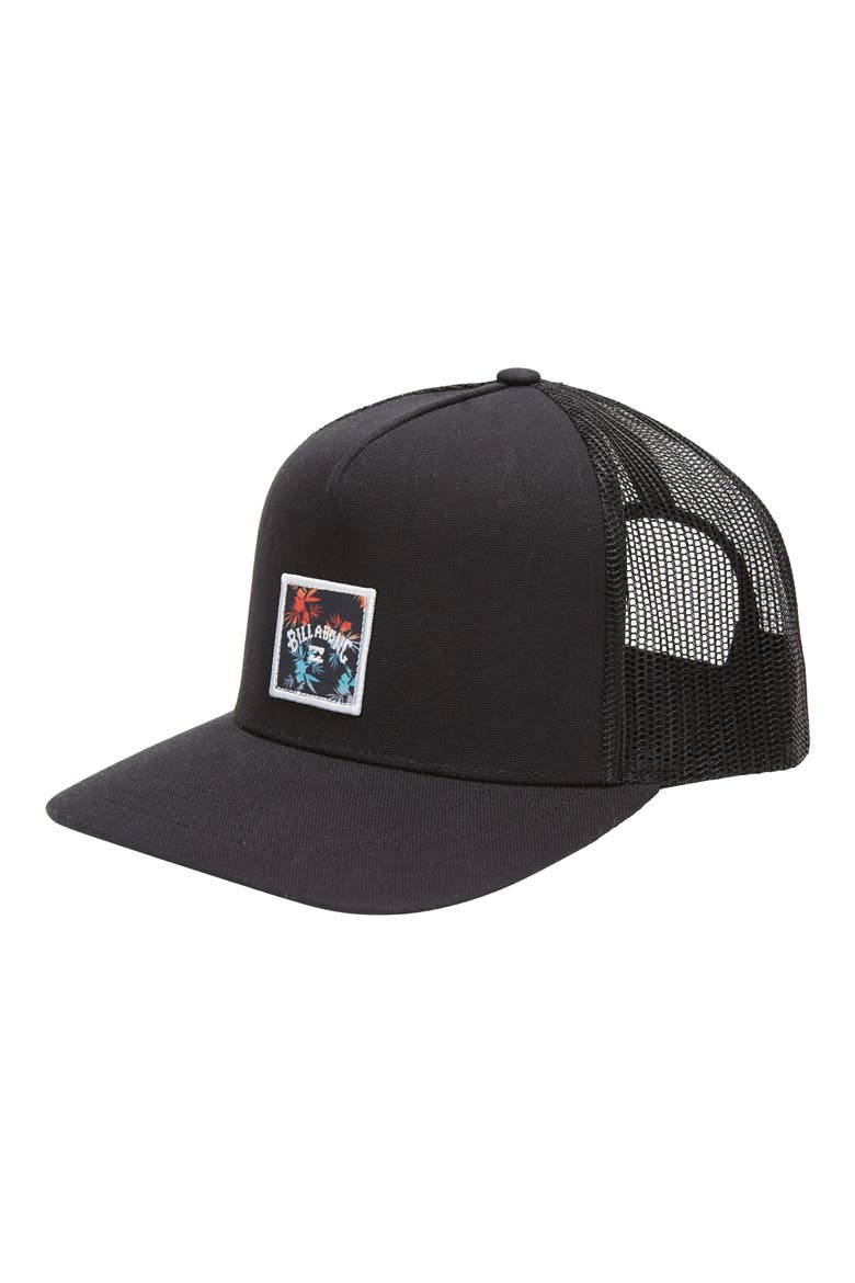 Stacked Trucker Hat, Main, color, BLACK