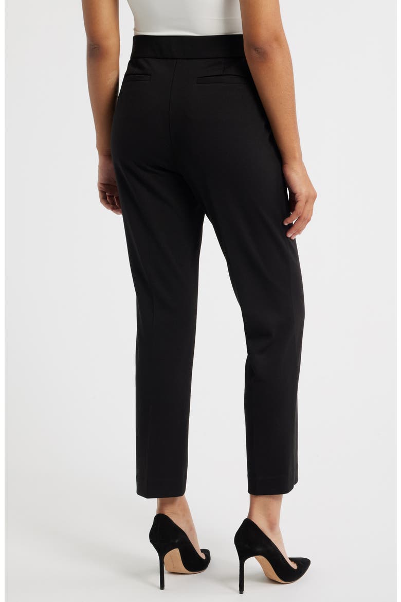 Faux Fly Straight Leg Pants, Alternate, color, ANNE BLACK