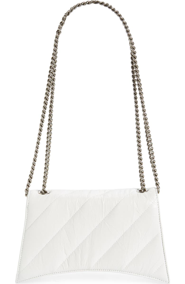 Balenciaga Crush Quilted Crinkle Leather Wallet on a Chain, Alternate, color,