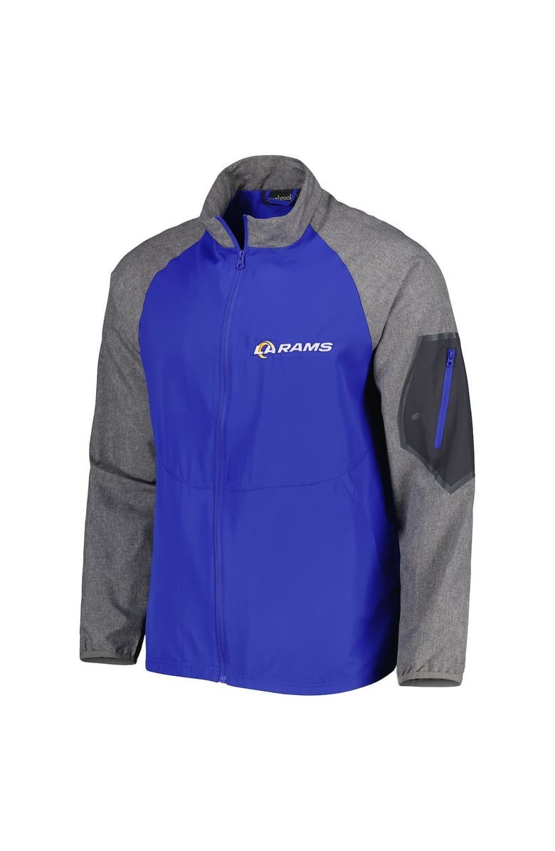 DUNBROOKE Men's Dunbrooke Royal Los Angeles Rams Hurricane Raglan Full-Zip Windbreaker Jacket, Alternate, color, 
