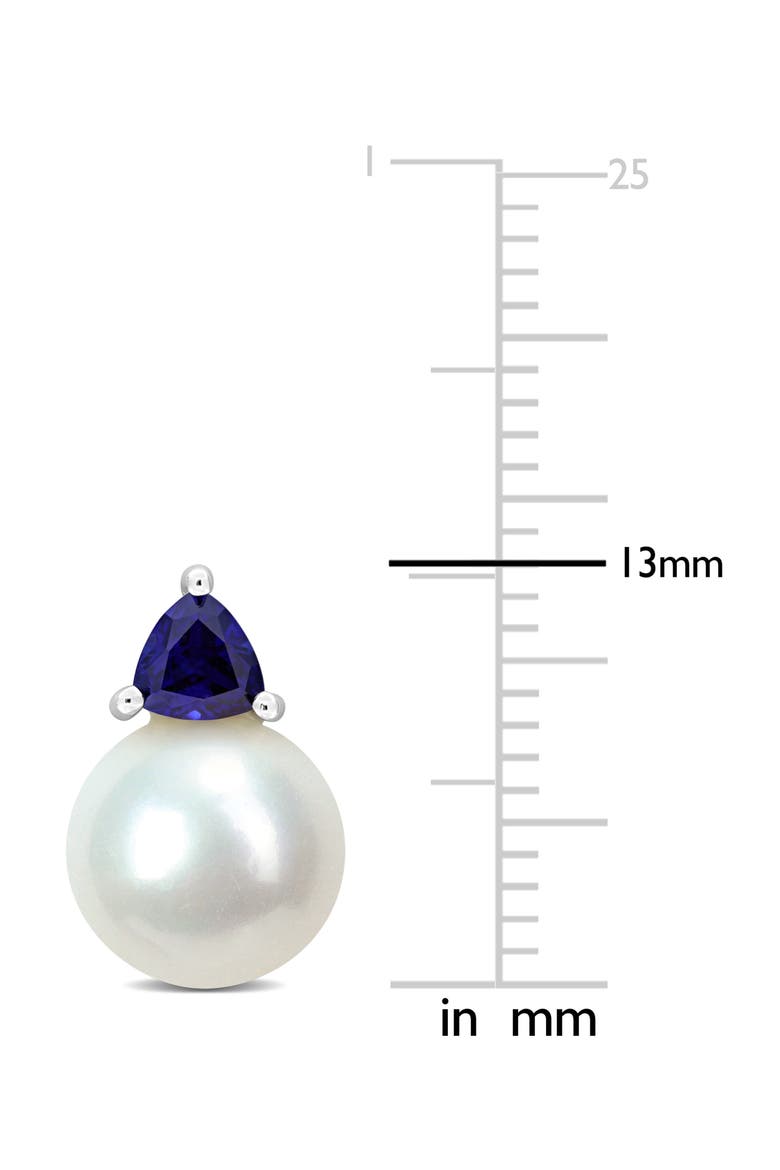 Freshwater Pearl & Aquamarine Drop Earrings, Alternate, color, BLUE SAPPHIRE