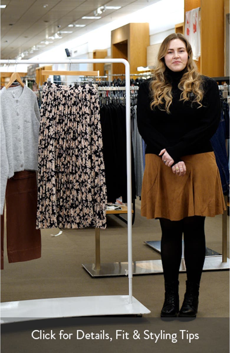 Floral Print Pleated Midi Skirt, sales video thumbnail