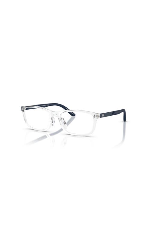 Emporio Armani 49mm Rectangle Optical Glasses In Metallic