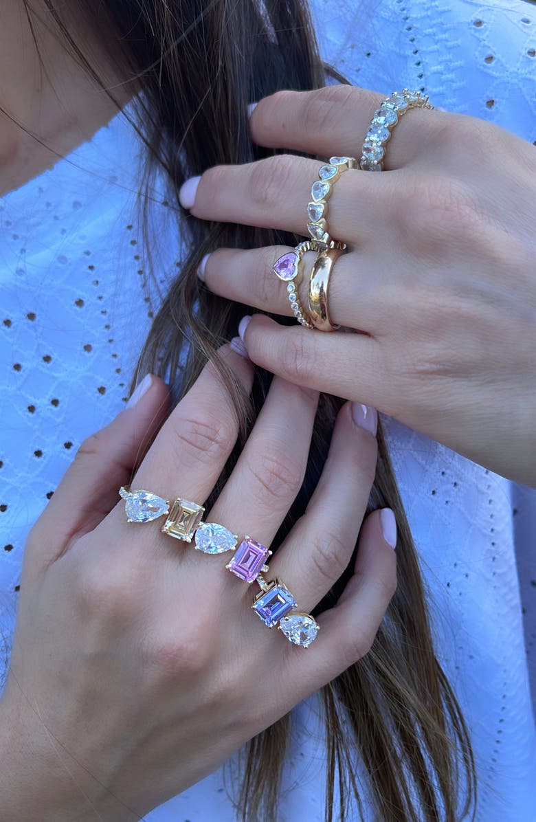 SHYMI Cubic Zirconia Cocktail Ring, Alternate, color, Gold/ Pink