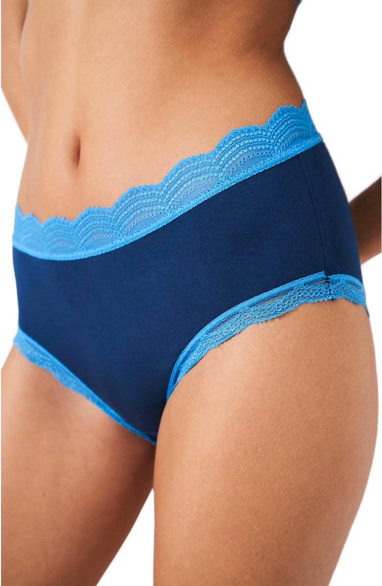 Stripe & Stare Lace Bralette & High Rise Knicker Set, Main, color,