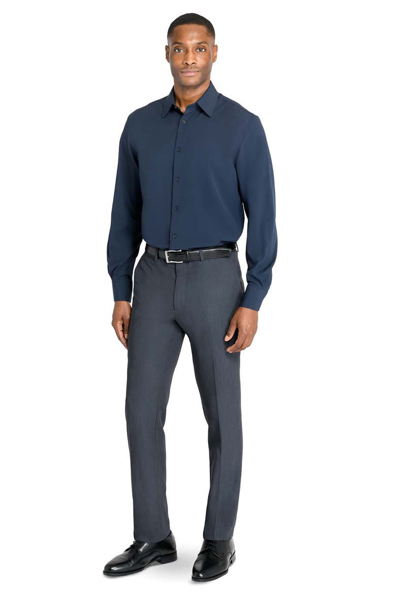 Regular Fit Solid Performance Dress Shirt, Alternate, color, NAVY