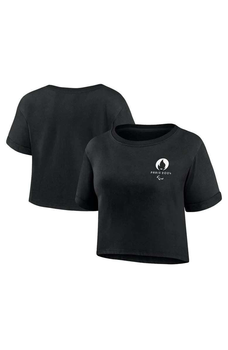 FANATICS Women's Fanatics Branded Black Paris 2024 Summer Olympics Static Fashion Cropped T-Shirt, Main, color,
