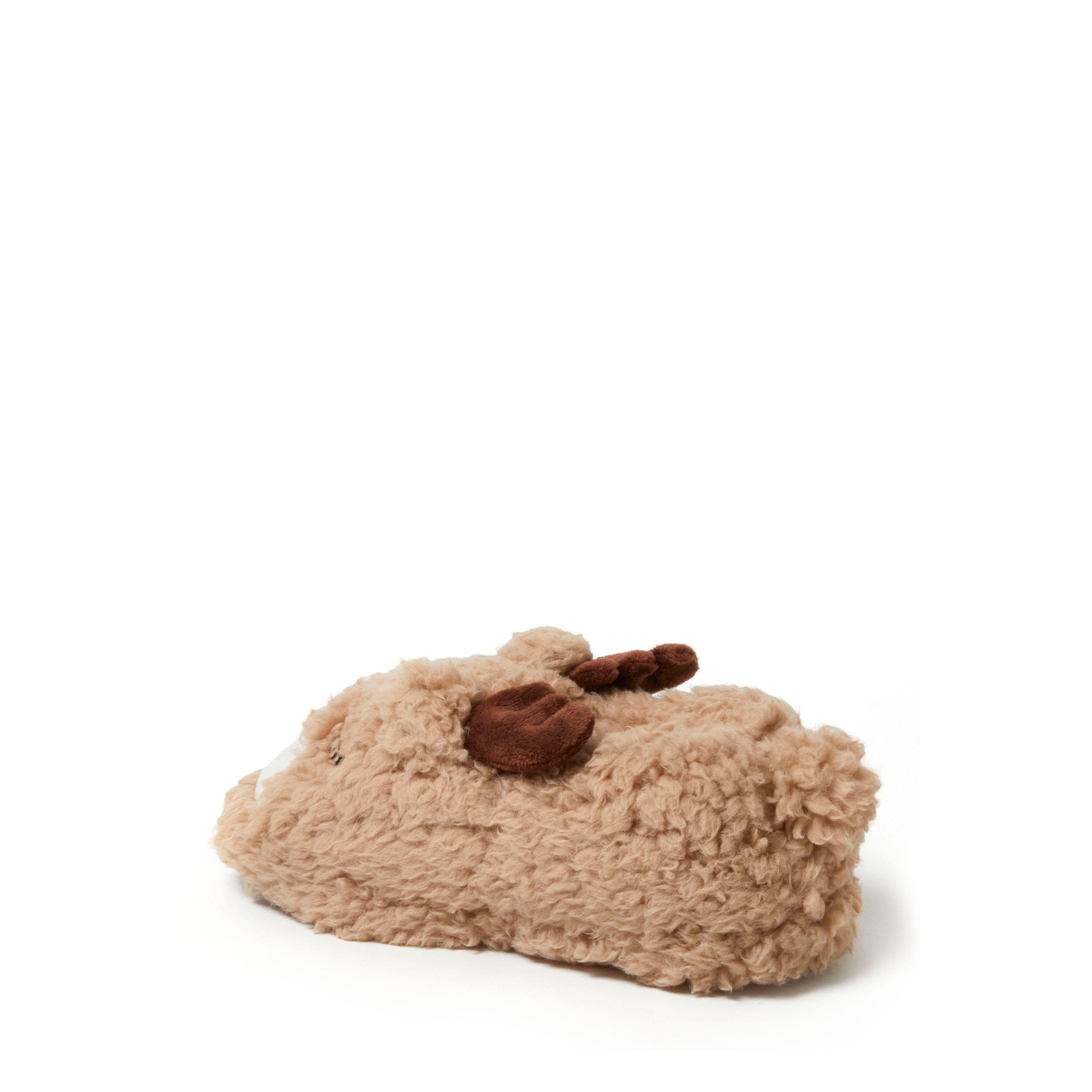 DEARFOAMS Kids' Emery Critter Closed Back Animal Slipper, Alternate, color, Light Brown