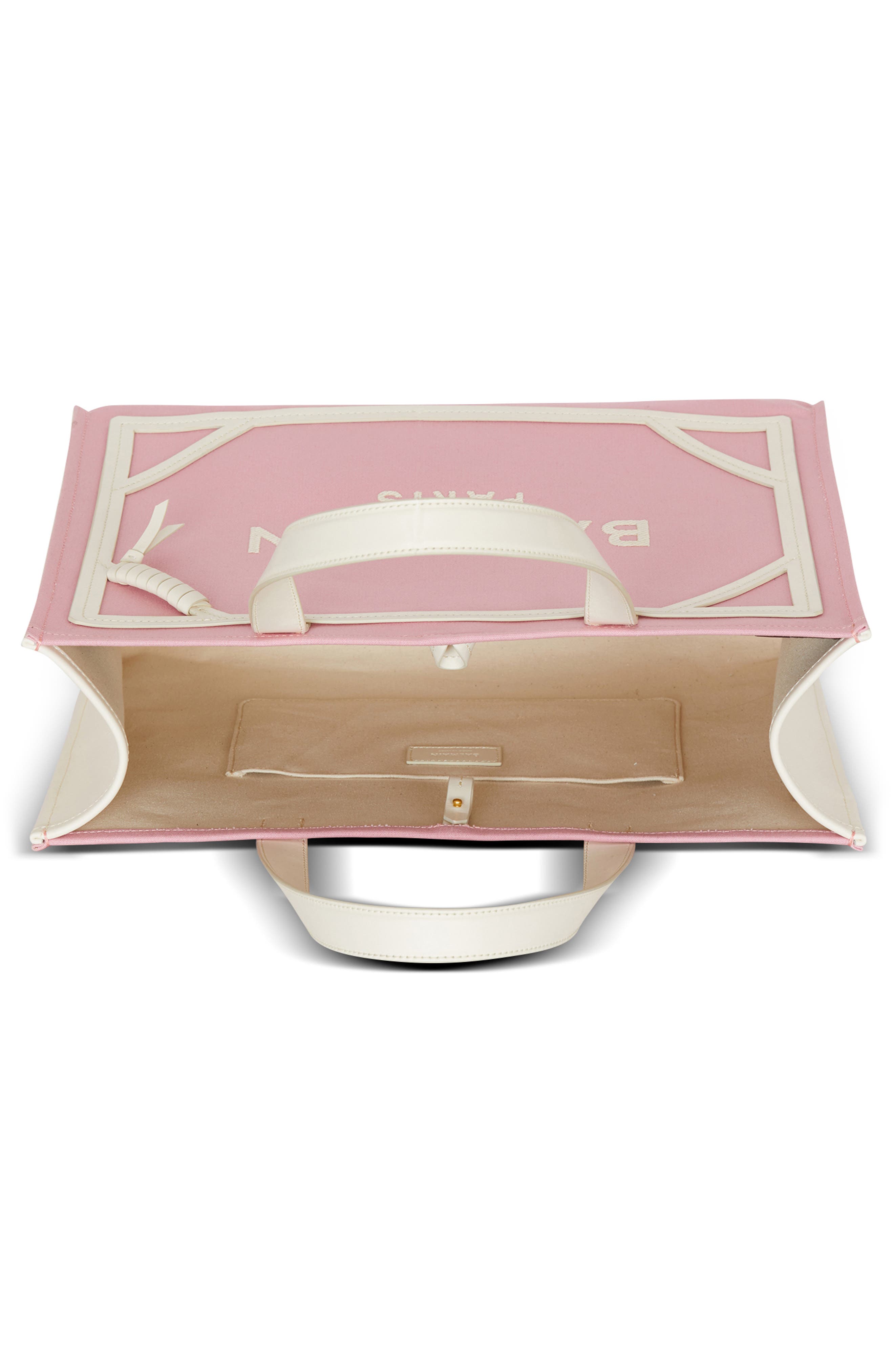 Balmain Medium B-Army Logo Canvas Shopper Tote, Alternate, color, 