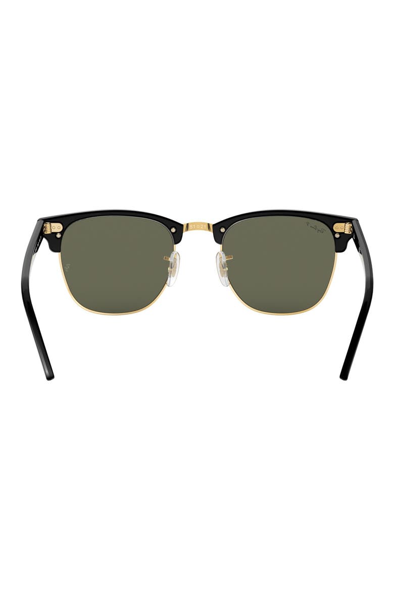 Clubmaster 55mm Polarized Sunglasses, Alternate, color, BLACK