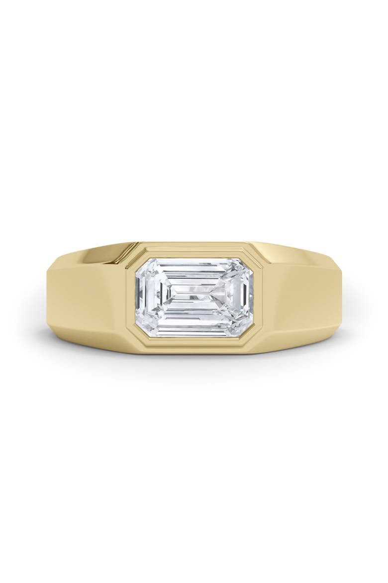 Men's Emerald-Cut Lab Grown Diamond Signet Ring, Alternate, color, 18K YELLOW GOLD