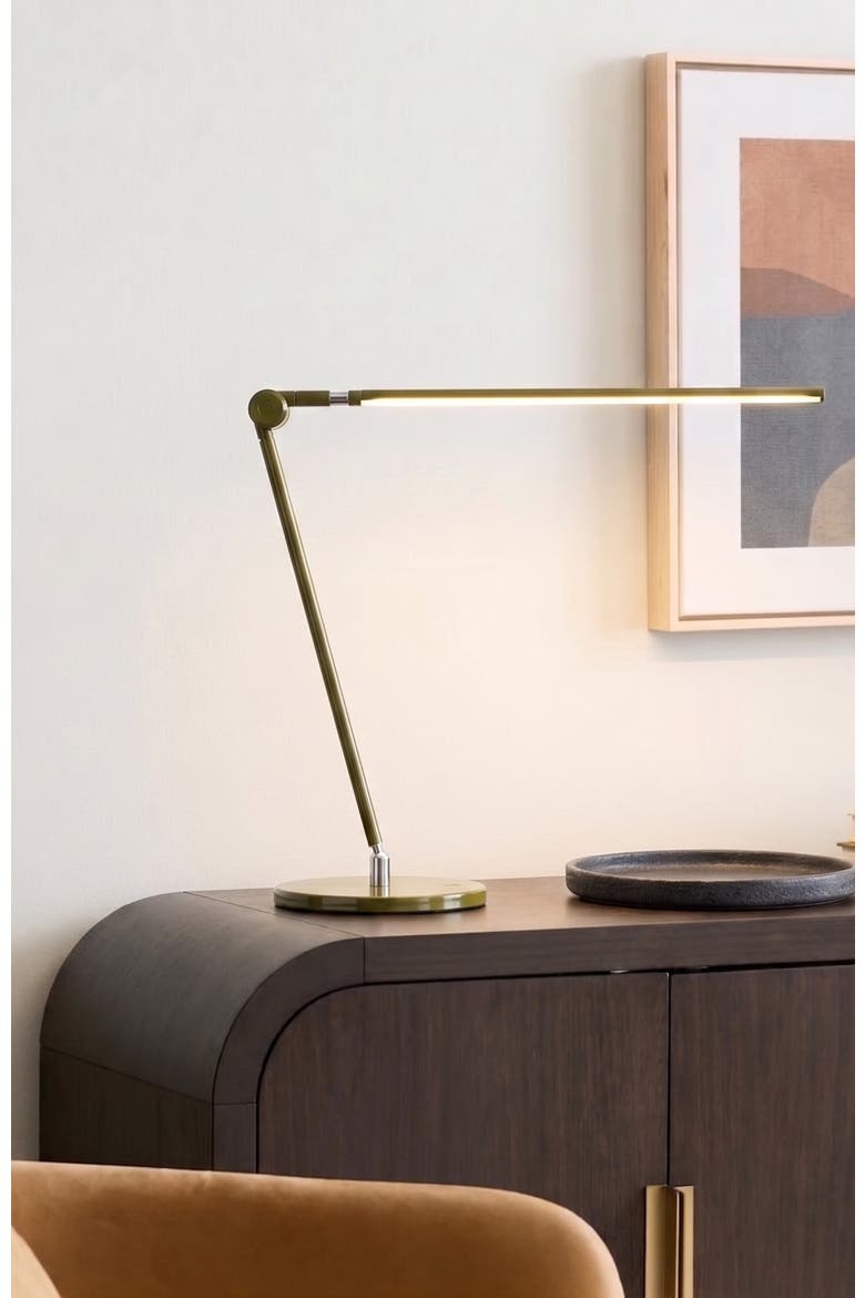 Libra 39" Dimmable LED Modern Desk Lamp with USB Port and Adjustable Lamp Head, Alternate, color, Green