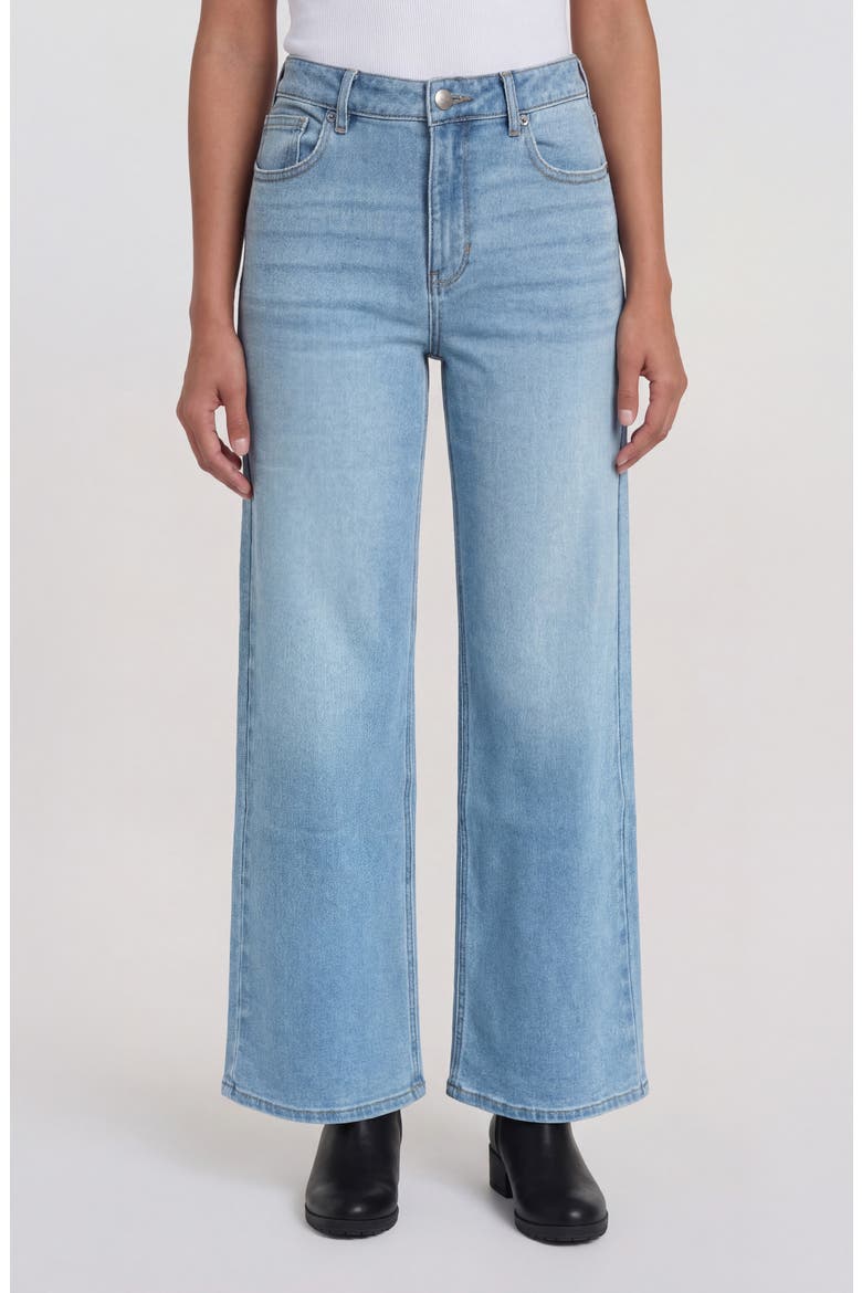 Ekara Mid Rise Slim Wide Leg Jeans, Main, color, LIGHT WASH