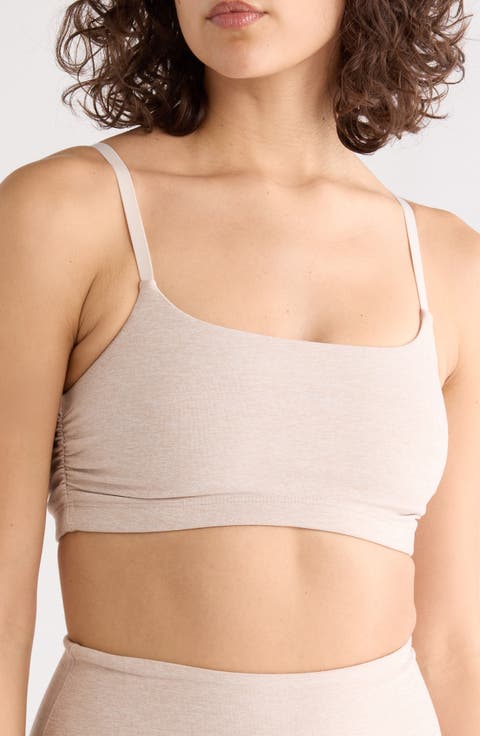 Space Dye Raise the Barre Shirred Sports Bra