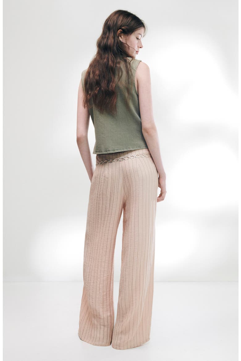 Textured Striped Low Rise Straight Leg Trousers, Alternate, color, PASTEL PINK