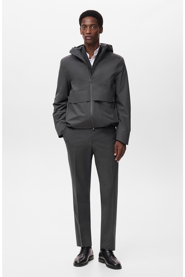 Slim Fit Thermolite® Flat Front Pants, Alternate, color, DARK GREEN GREY