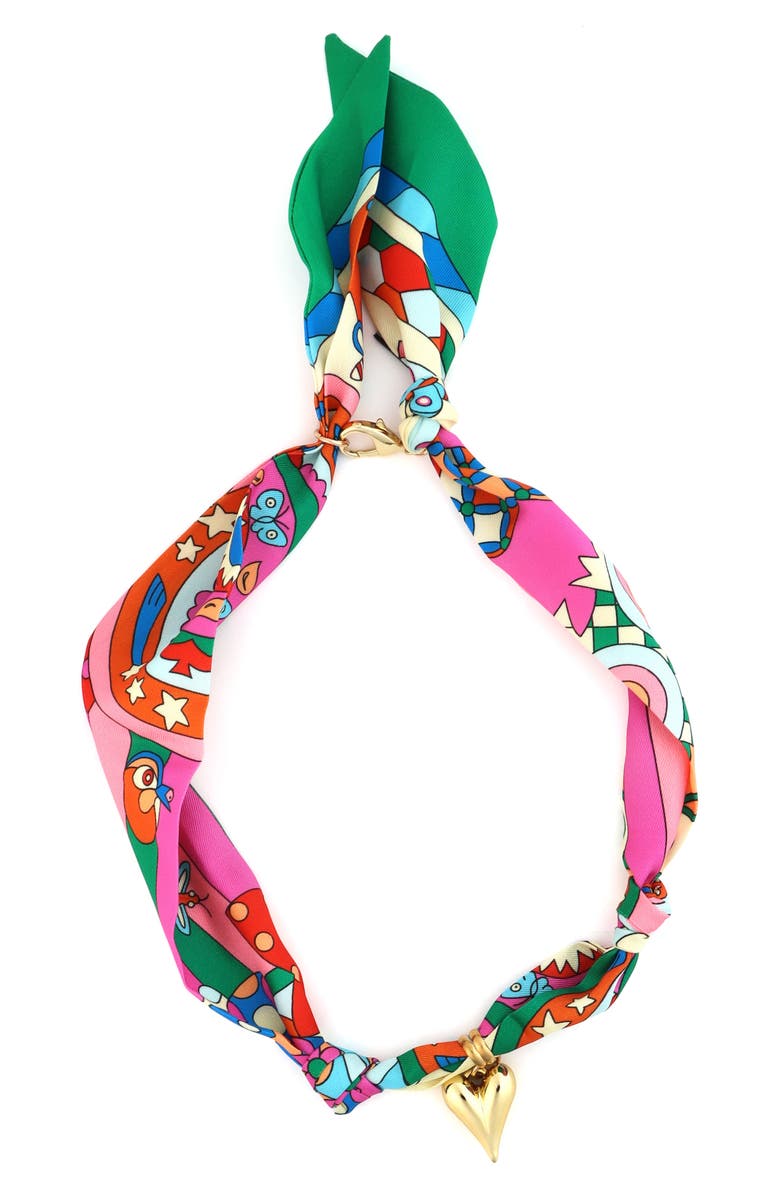 Panacea Heart Charm Silk Necklace, Main, color, 