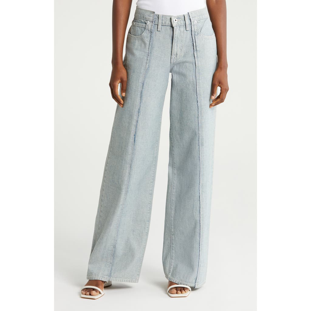 Slvrlake Mica Paneled High Waist Wide Leg Jeans In Ice Reverse